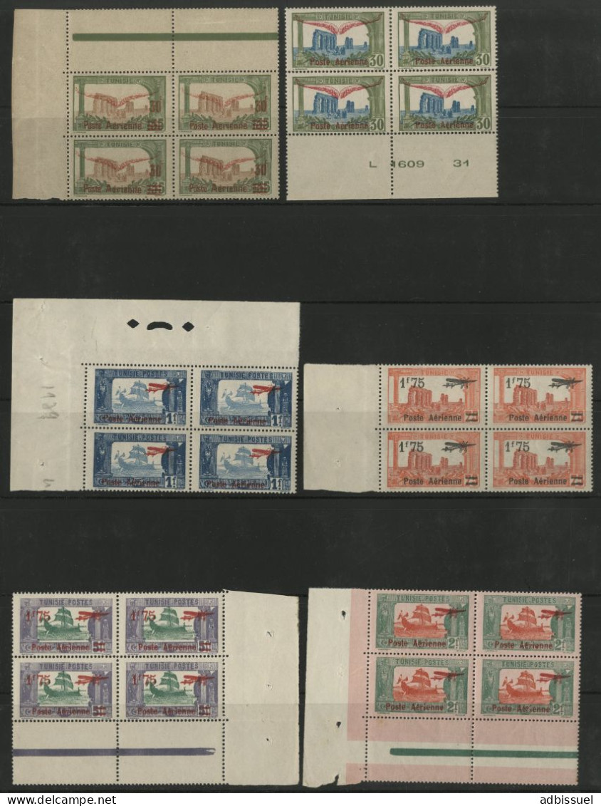 Poste Aérienne N° 1 à 6 En Bloc De Quatre Neufs ** (MNH) Avec Coin De Feuille Ou Bord De Feuille TB - Poste Aérienne