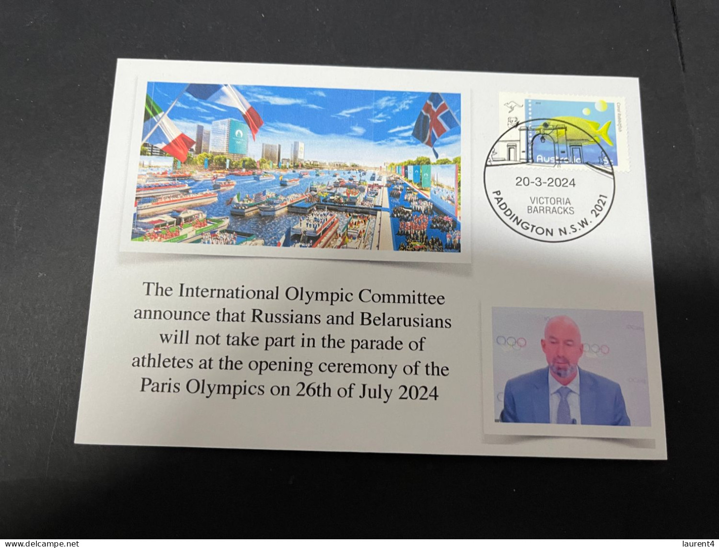 22-3-2024 (3 Y 42) Paris Olympic Games 2024 - Russia & Belarus Athlets Ban From The Opening Ceremony By IOC - Verano 2024 : París