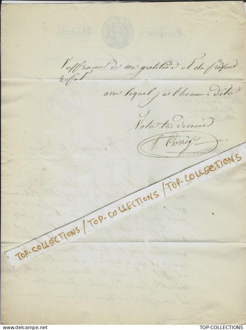 Monarchie De Juillet THEATRE TROUPES THEATRALES CULTURE 1831 ENTREPRISE THEATRALE  Cambrai Sign. Correge  V HISTORIQUE - Documents Historiques