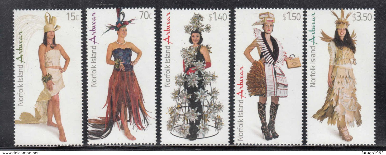 2014 Norfolk Island Wearable Art Fashion Complete Set Of 5 MNH - Norfolk Island