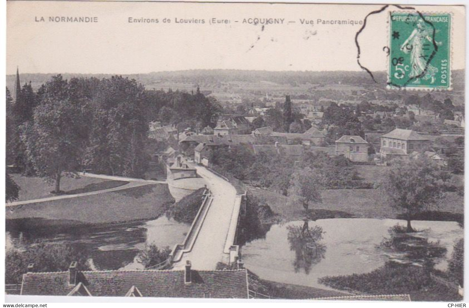 27 - EURE -  ACQUIGNY - ENVIRONS DE LOUVIERS - VUE PANORAMIQUE  1909 - Acquigny