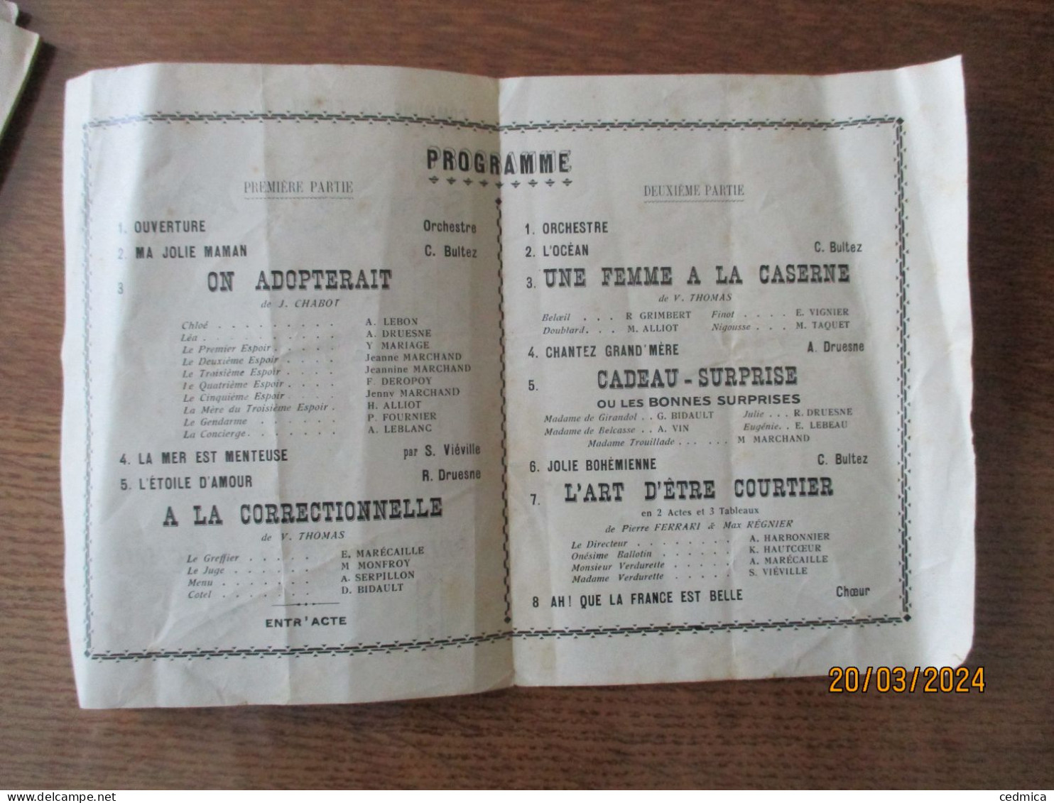 FESMY SEANCES THEATRALES DES DIMANCHE 27 SEPTEMBRE & DIMANCHE 4 OCTOBRE 1952 AU PROFIT DES PRISONNIERS DE LA COMMUNE - Programmes