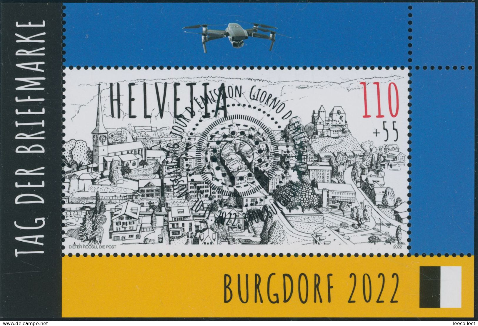 Suisse - 2022 - Tag Der Briefmarke • Burgdorf - Block - Ersttag Voll Stempel ET - Gebruikt