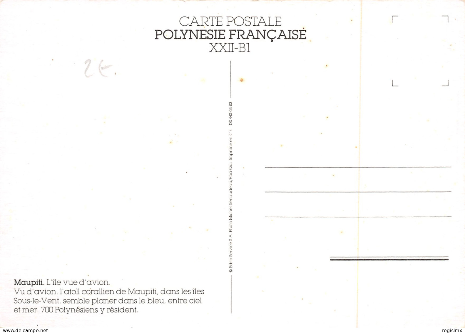 DOM-TOM-POLYNESIE FRANCAISE MAUPITI-N°TB3585-B/0159 - Polynésie Française