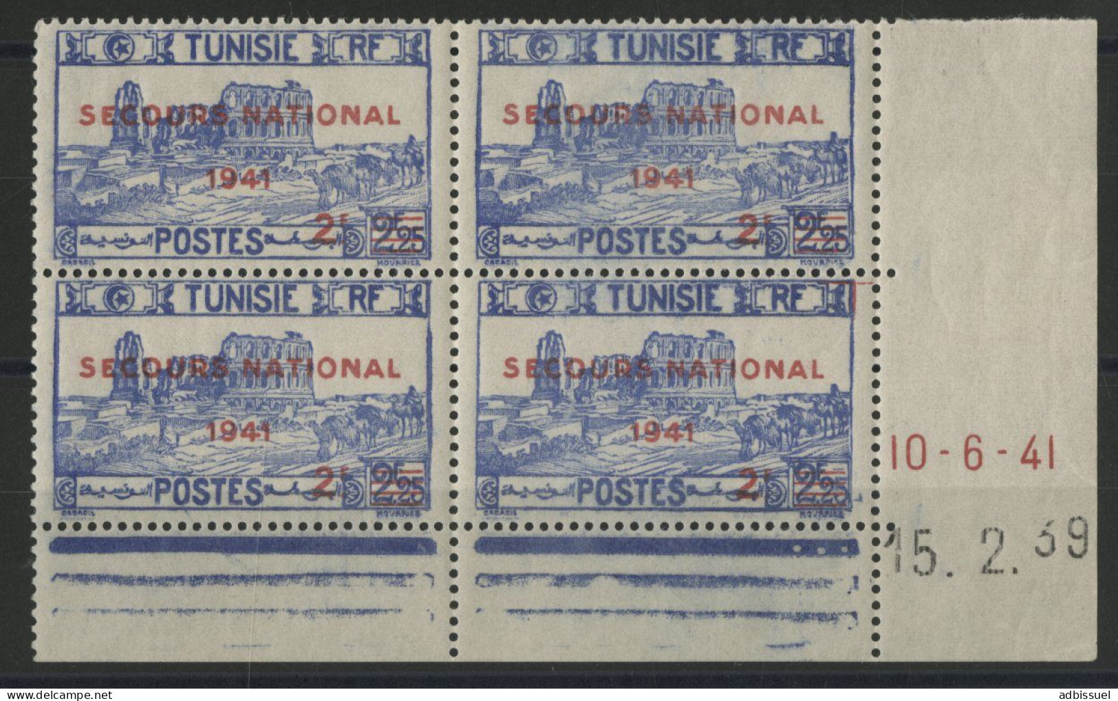 N° 230 Bloc De Quatre Neuf ** (MNH) + DEUX Coins Datés Du 15/2/39 Et 10/6/41 TB - Ungebraucht