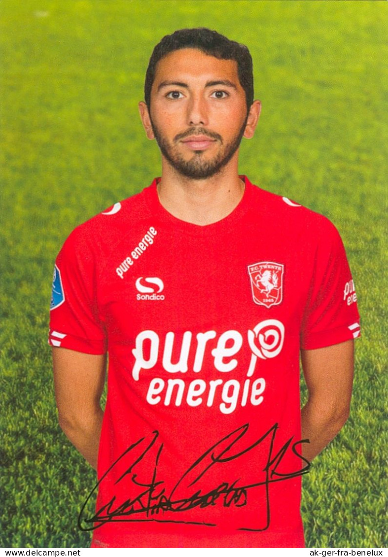 Fußball-Autogrammkarte AK Cristian Cuevas FC Twente 65 Enschede 17-18 Vitesse Arnhem FAKAustria Wien Chile Sint-Truiden - Autographes