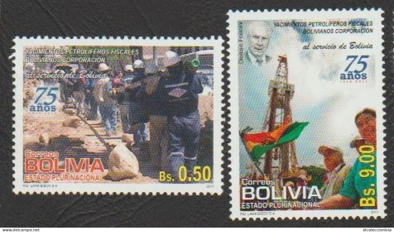 2011 Bolivia Oil Exploitation Yacimientos Petroliferos Fiscales Bolivianos 75th MNH Scott 1485 1486 - Bolivie