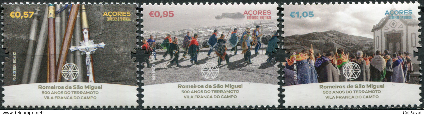 AZORES - 2022 - SET MNH ** - 500th Anniversary Of The Sao Miguel Pilgrimage - Açores