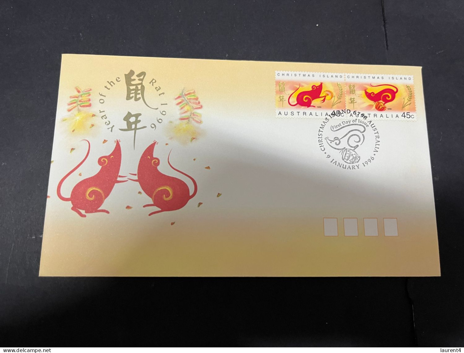 22-3-2024 (3 Y 44) Australia Christmas Island FDC - 1996 - Chinese New Year Of The Rat - Christmaseiland