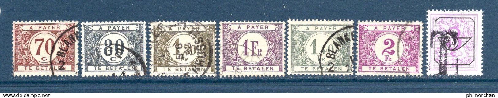 Belgique Timbres Taxe  1895 à 1922 35 Timbres Différents Oblitérés   2,50 €    (cote 33,05 €) - Stamps