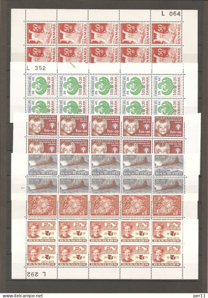 6 Different Blocks Of 10 MNH **, Stamps With Surplus.     (dk028) - Ungebraucht