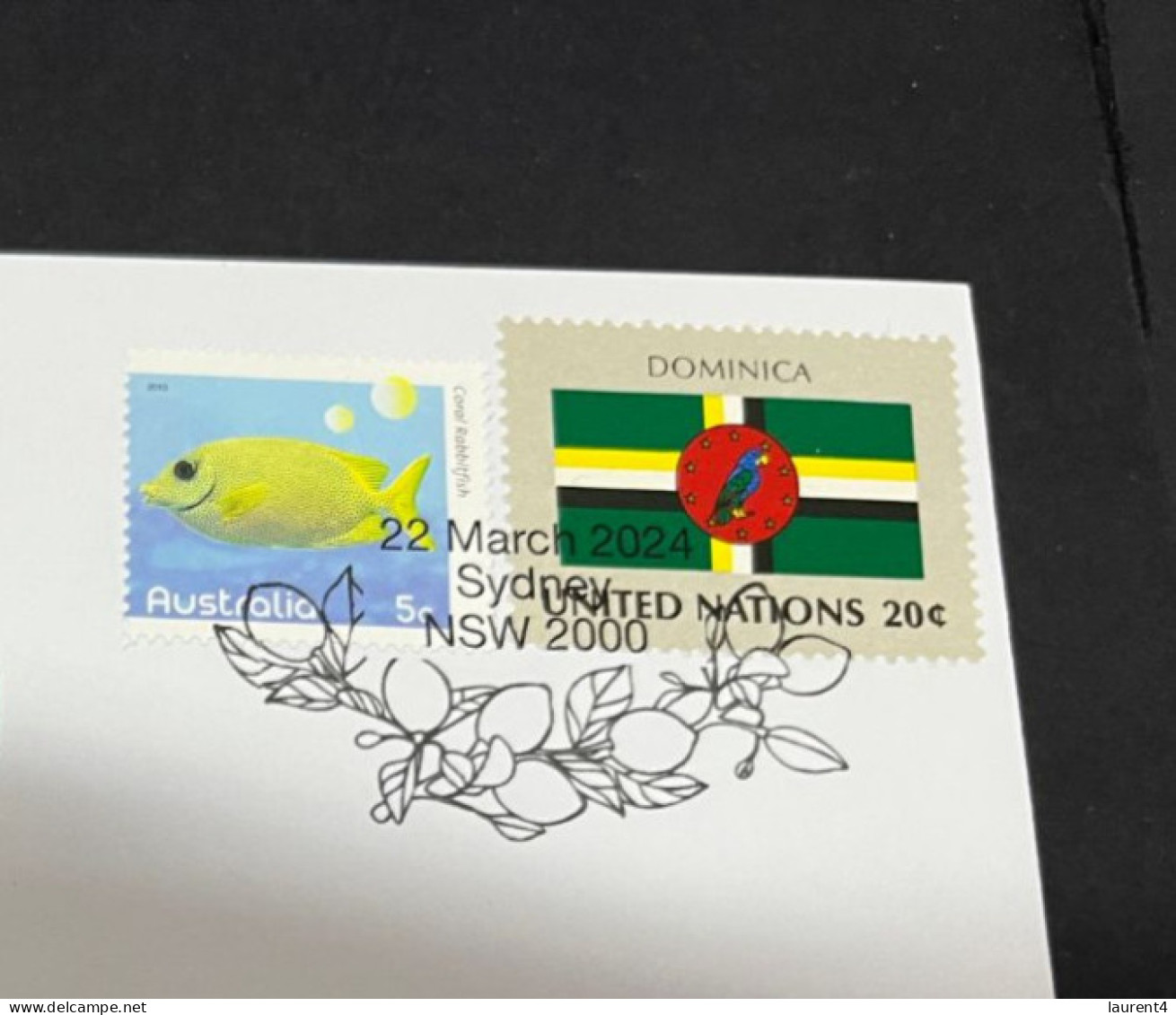 22-3-2024 (3 Y 44) COVID-19 4th Anniversary - Dominica - 22 March 2024 (with Dominica UN Flag Stamp) - Malattie