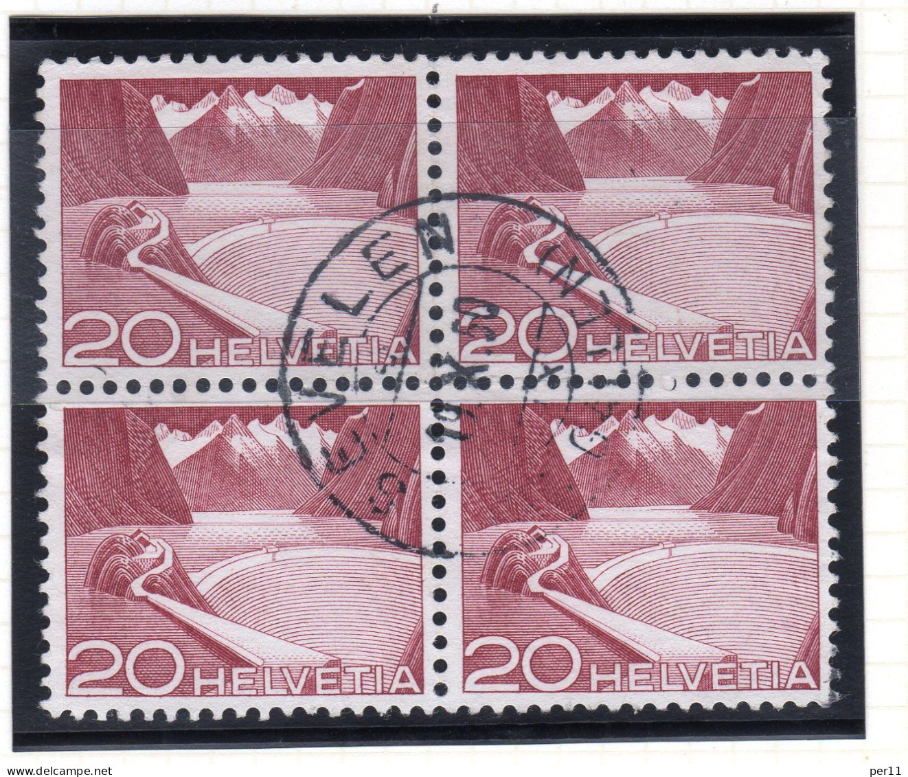 Urtype RR Mi:533I; Zum:301 Used/gest 4-block  Rare Cat:6000chf    (ch257) - Oblitérés