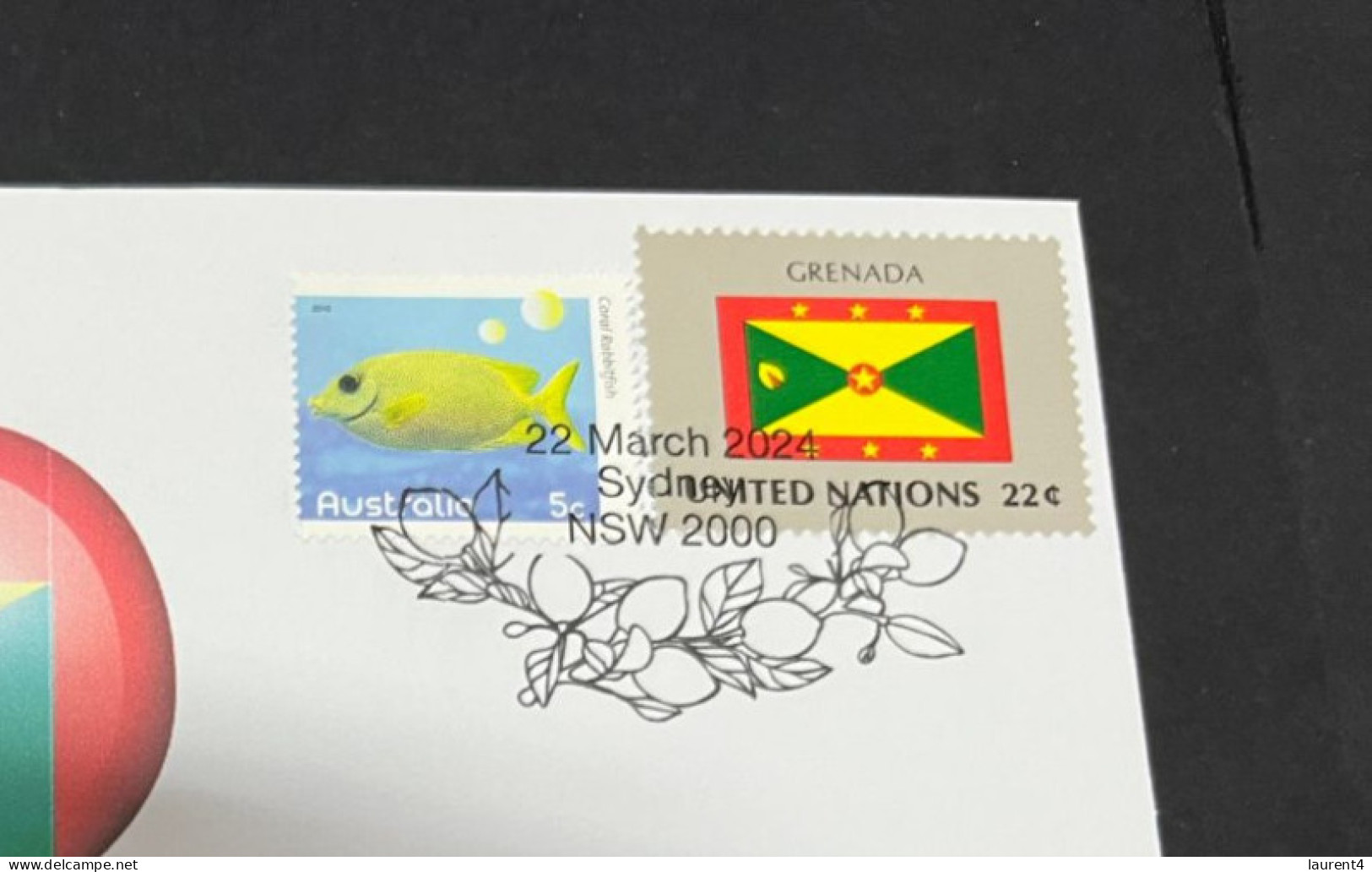 22-3-2024 (3 Y 44) COVID-19 4th Anniversary - Grenada - 22 March 2024 (with Grenada UN Flag Stamp) - Malattie