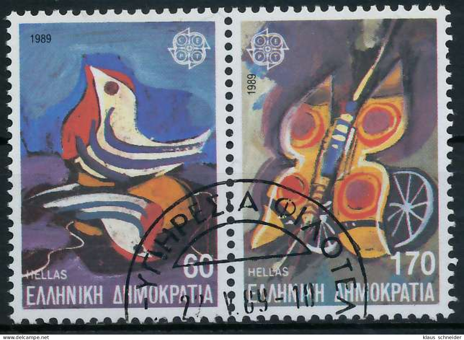 GRIECHENLAND 1989 Nr 1721A-1722A Gestempelt WAAGR PAAR X5CEE2E - Used Stamps
