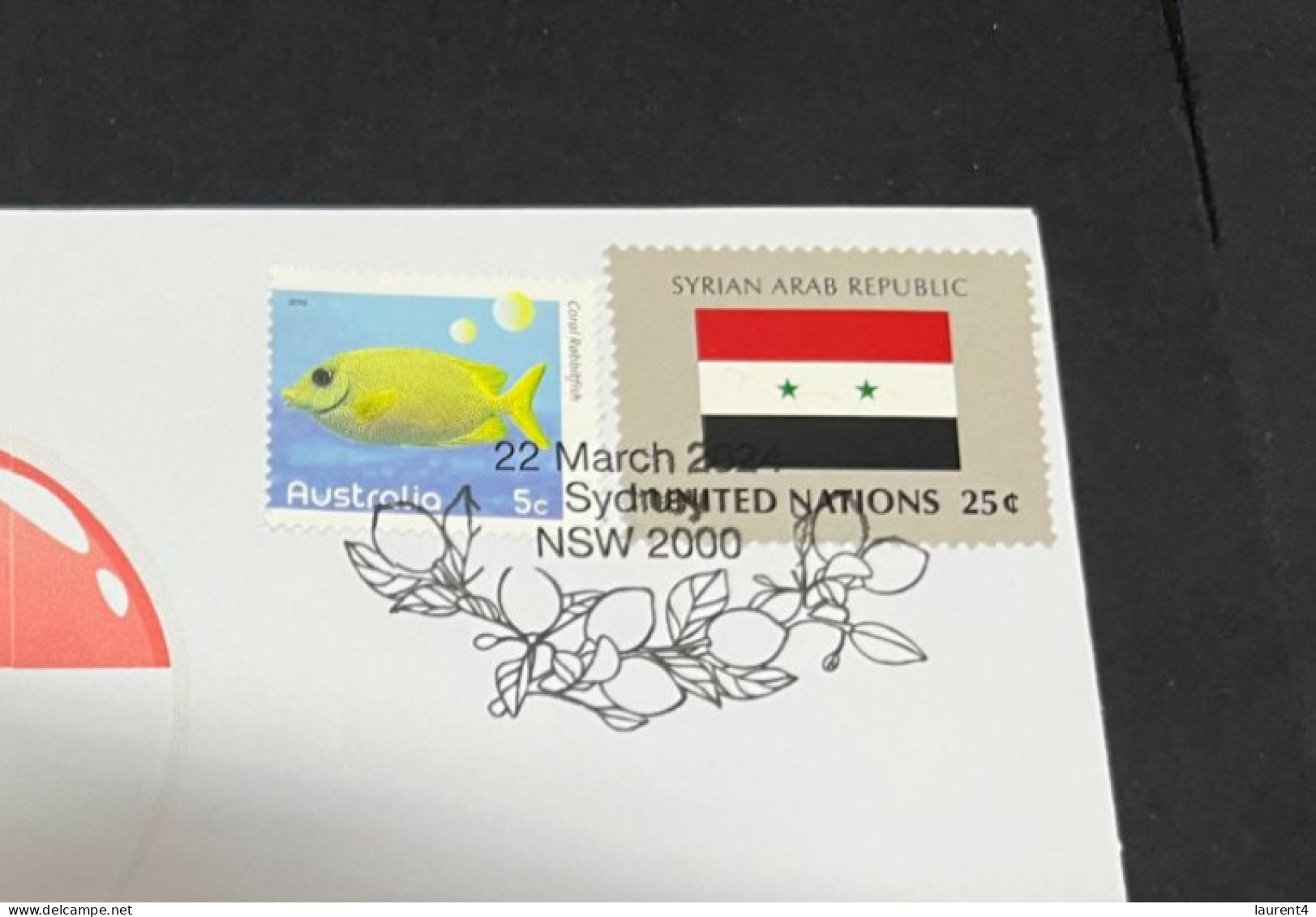 22-3-2024 (3 Y 44) COVID-19 4th Anniversary - Syria - 22 March 2024 (with Syria UN Flag Stamp) - Malattie