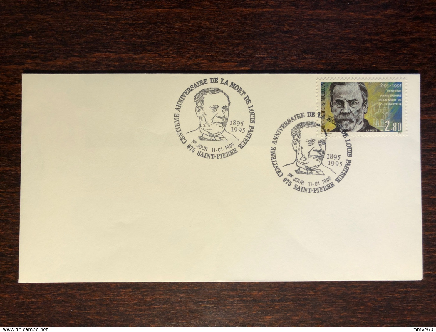 ST PIERRE & MIQUELON FDC COVER 1995 YEAR PASTEUR HEALTH MEDICINE STAMPS - FDC