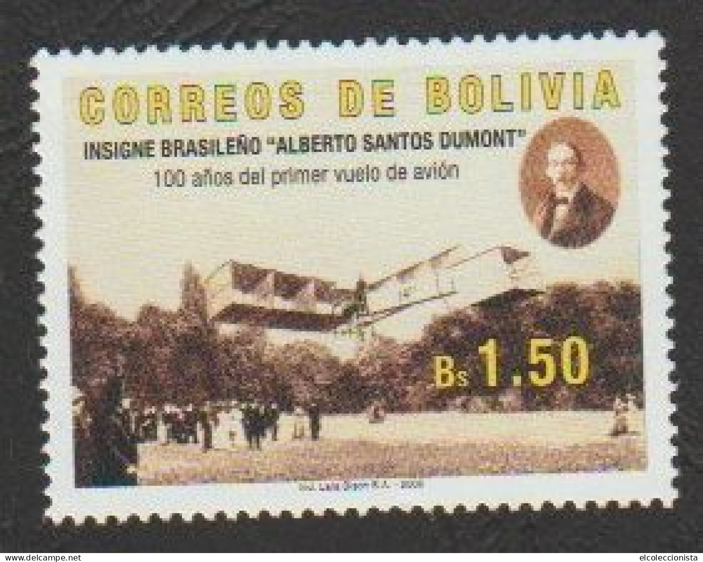2006 Bolivia First Airplane Flight Of Alberto Santos Dumont MNH Scott 1275 - Bolivia