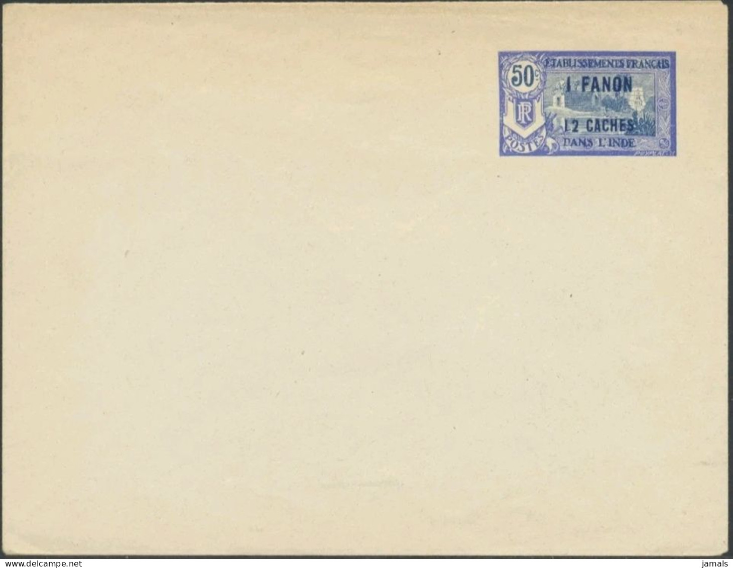 French India Postal Stationary Envelope Mint - Covers & Documents