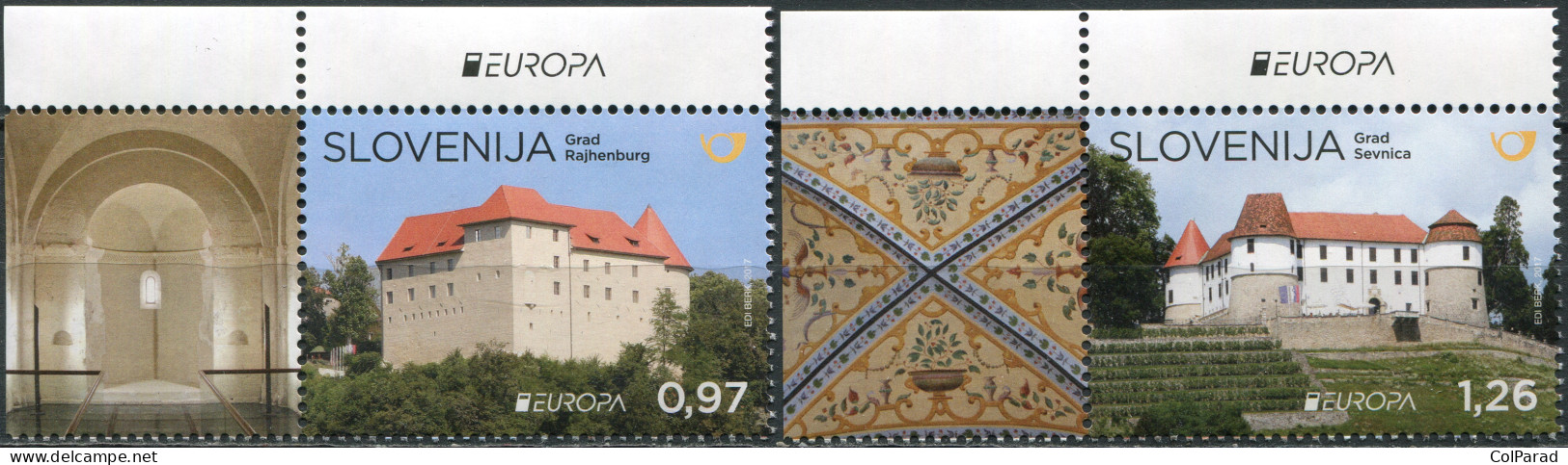 SLOVENIA - 2017 - SET MNH ** - EUROPA Stamps - Palaces And Castles III - Slovenia