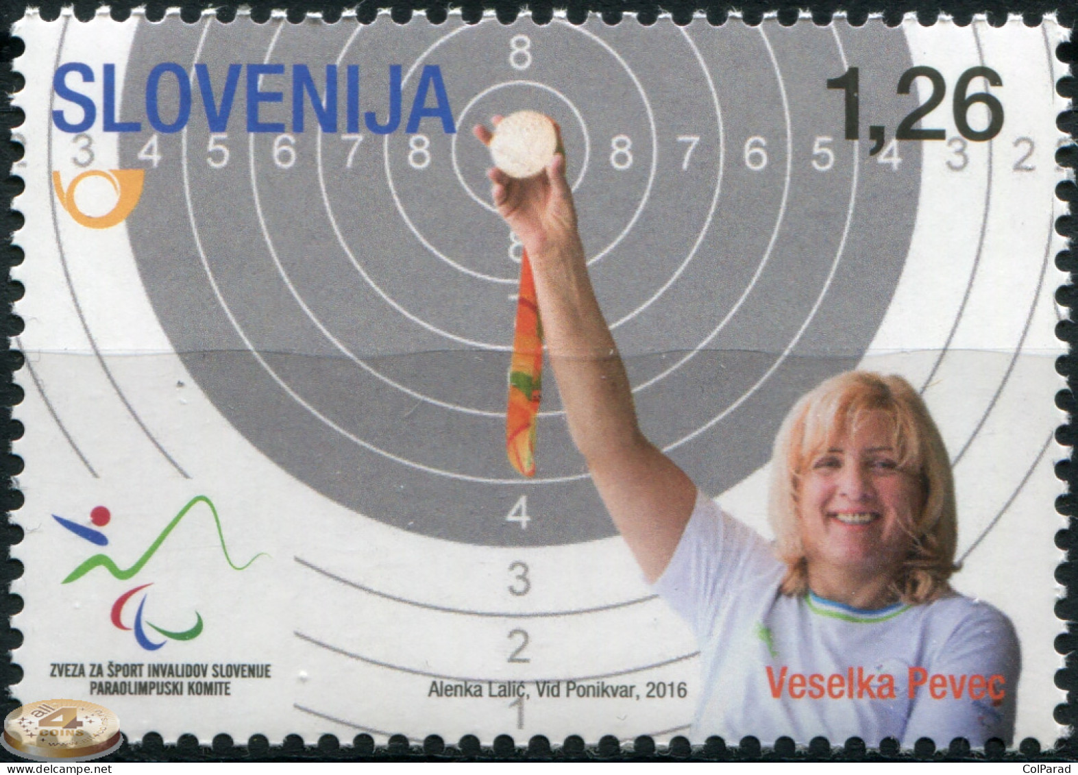 SLOVENIA - 2016 - STAMP MNH ** - Slovene Paralympic Medals - Veselka Pevec - Slowenien