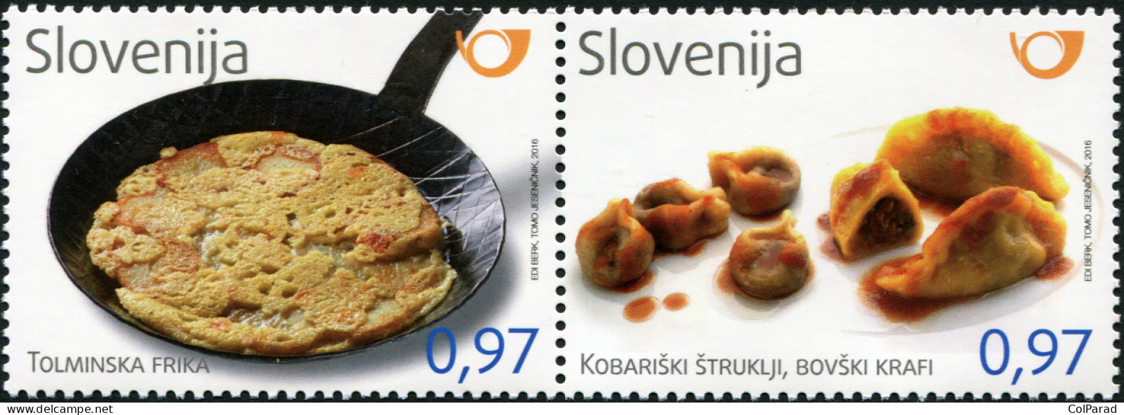 SLOVENIA - 2016 - BLOCK MNH ** - Gastronomy - Kobarid Štruklji And Bovec Krafi - Slovénie