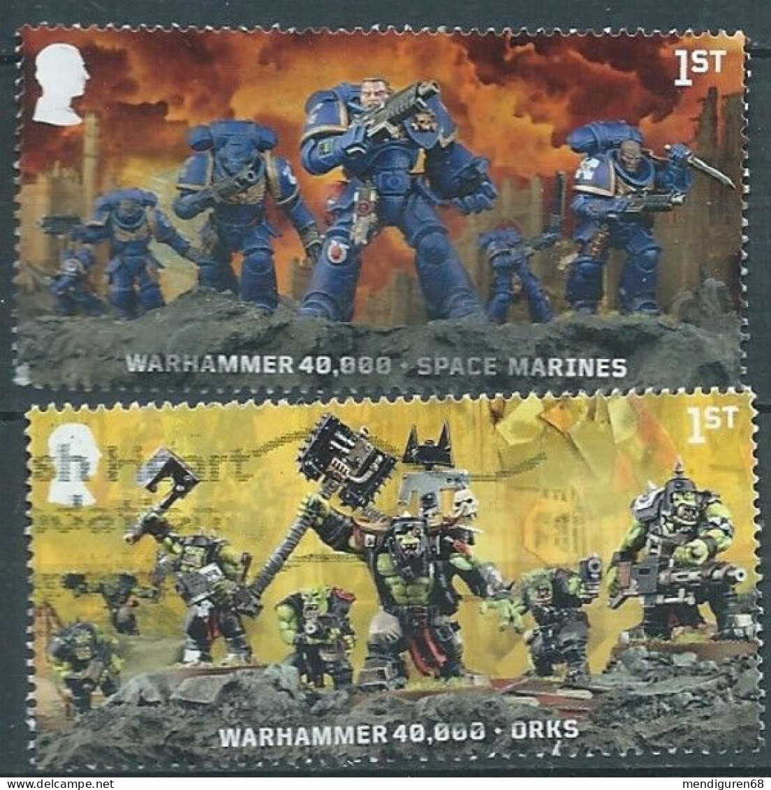 GROSSBRITANNIEN GRANDE BRETAGNE GB 2023 WARHMMER:40,000 SPACE MARINES+ORKS USED SG 5030-1 MI 5210-1 YT 5601-2 SN 4377-8 - Gebruikt