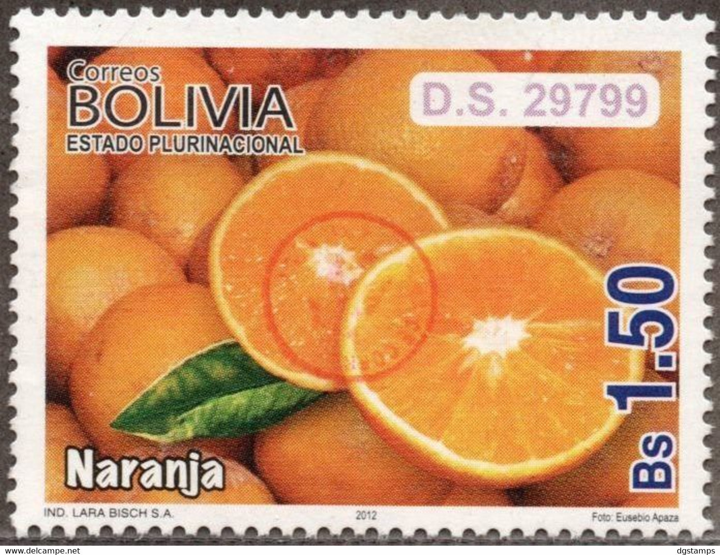 Bolivia 2018 **  CEFIBOL 2374B  (2012 #2126) Export Fruits: Oranges, Authorized For The Bolivian Post Office. - Bolivia