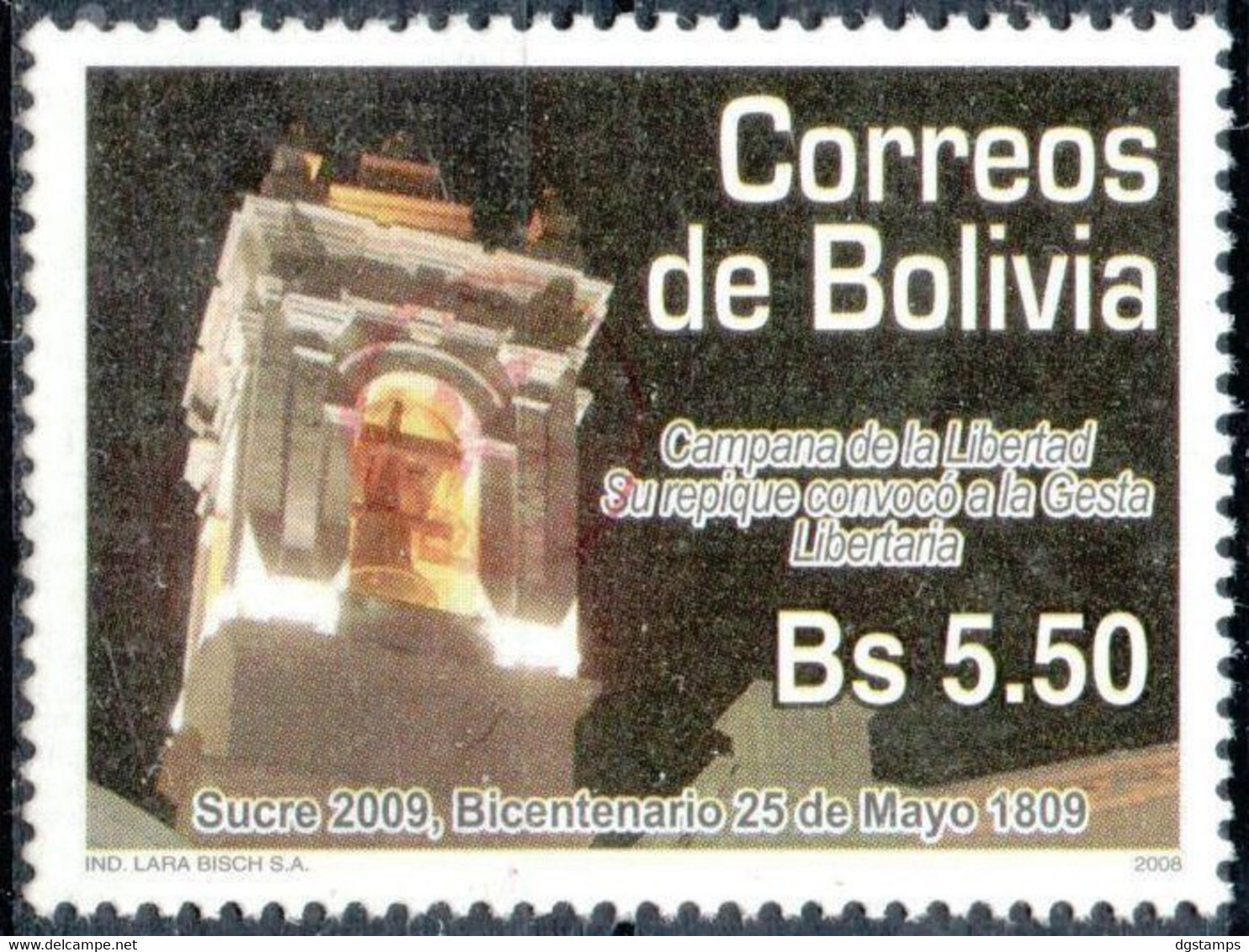 Bolivia 2018 **  CEFIBOL 2344 (2009 #2014) .Liberty Bell Enabled Bolivian Post Office. 785 Known - Bolivia