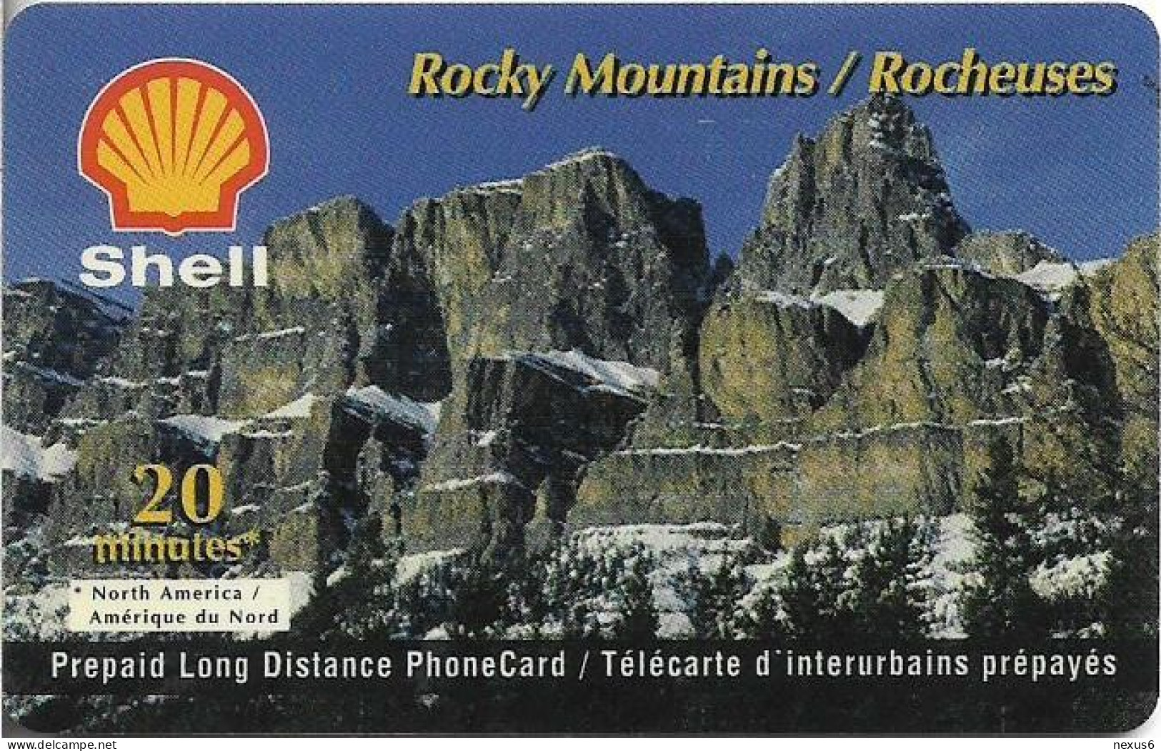 Canada - CTN - Rocky Mountains, Shell, Exp.31.12.1998, Remote Mem. 20Min, 4.000ex, Mint - Kanada