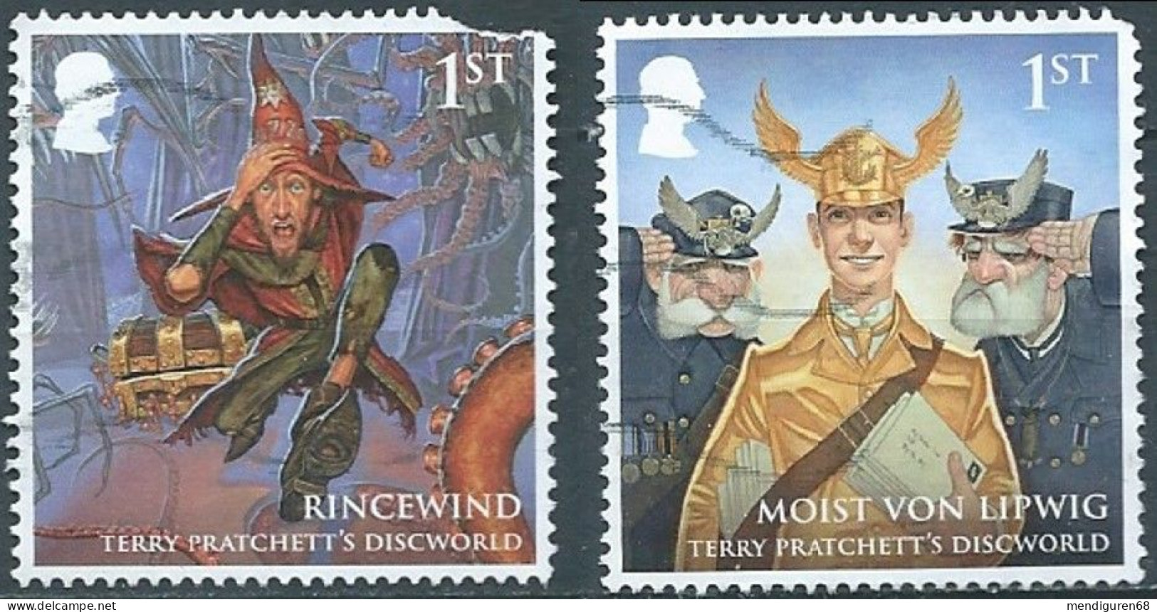 GROSSBRITANNIEN GRANDE BRETAGNE GB 2023 TERRY PRATCHETT'S DISCWORLD SET 2V USED DAMAGED SG 5055-6 MI 5254-5 YT 5645-6 - Oblitérés