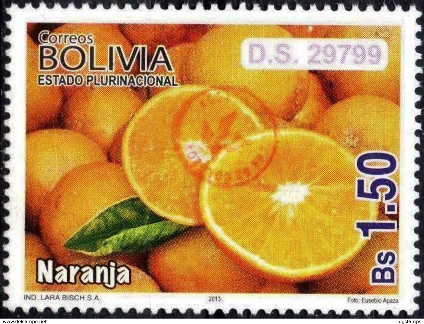 Bolivia 2018 **  CEFIBOL 2374  (2013 #2194) Export Fruits: Oranges, Authorized For The Bolivian Post Office. - Bolivia