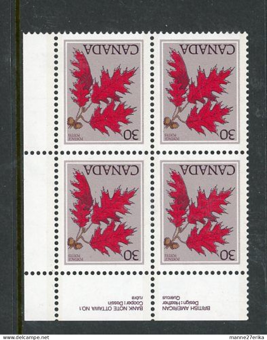 Canada 1977-82 MNH  PLate Block "Tree Definitives - Unused Stamps