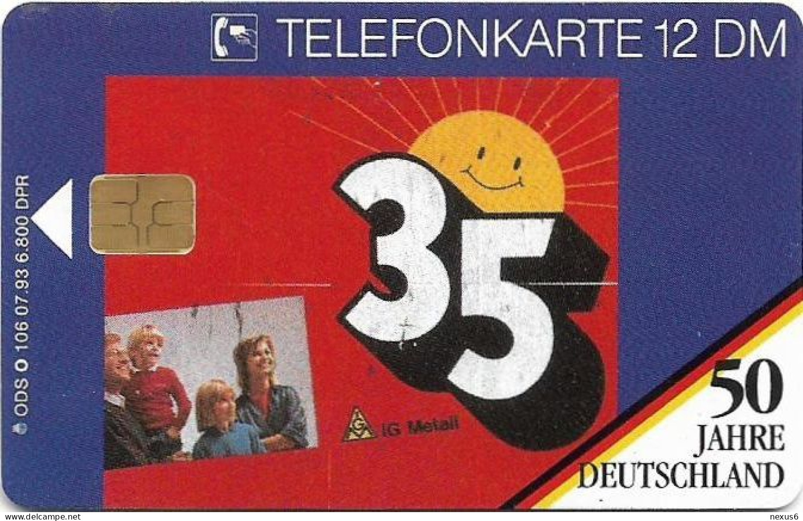 Germany - 50 Jahre Deutschland - 35-Stunden-Woche 1 - O 0106 - 07.1993, 12DM, 6.800ex, Used - O-Series: Kundenserie Vom Sammlerservice Ausgeschlossen