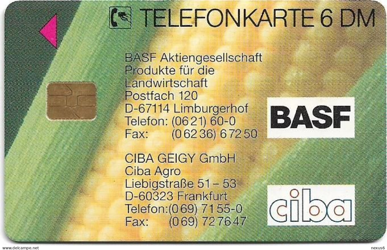 Germany - BASF-Ciba-Artett - Gegen Unkraut Im Mais - O 0178 - 03.1996, 6DM, 5.000ex, Used - O-Series: Kundenserie Vom Sammlerservice Ausgeschlossen