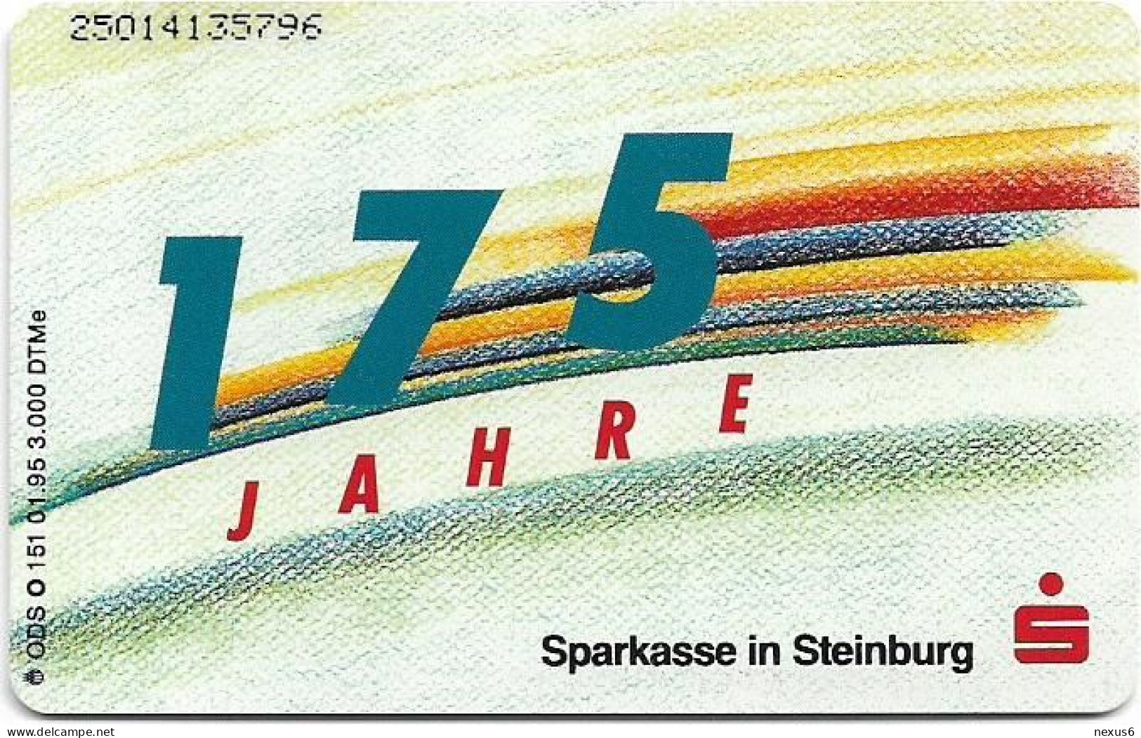 Germany - 175 Jahre Sparkasse Steinburg - O 0151 - 01.1995, 6DM, 3.000ex, Used - O-Series: Kundenserie Vom Sammlerservice Ausgeschlossen