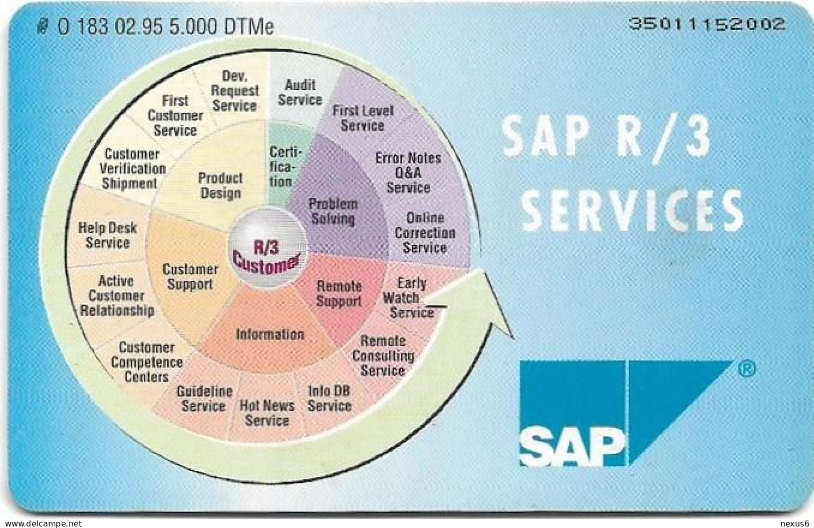 Germany - SAP AG Walldorf - Verschiedene Services - O 0183 - 02.1995, 6DM, 5.000ex, Used - O-Series: Kundenserie Vom Sammlerservice Ausgeschlossen