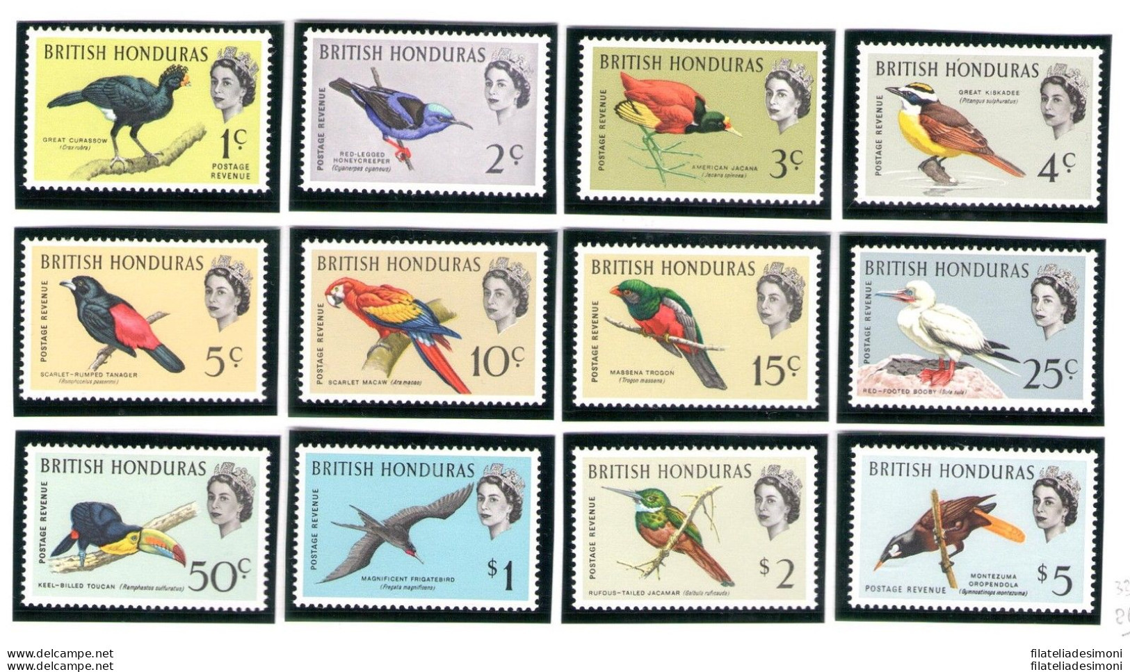 1962 BRITISH HONDURAS - Serie Di 12 Valori- Stanley Gibbons N 202-213 - Birds - - Autres & Non Classés