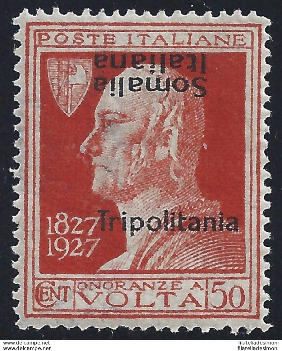 1927 TRIPOLITANIA, N° 44c Volta VARIETA'  MNH/** Firma Golinelli - Tripolitania