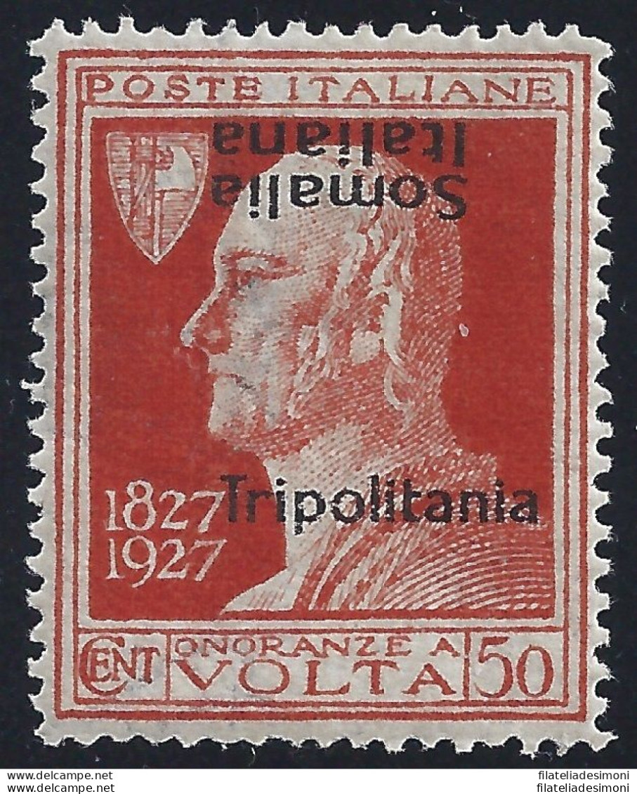 1927 TRIPOLITANIA, N° 44c Volta VARIETA'  MNH/** Firma Golinelli - Tripolitaine