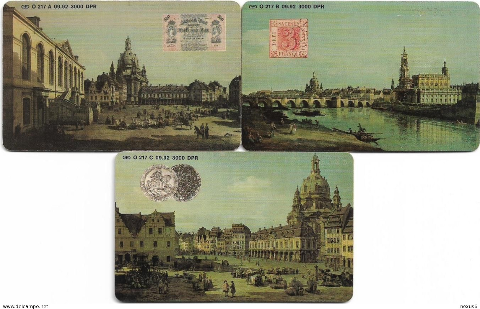 Germany - PCP Dresden Complete Set Of 4 Cards - O 0217A-C - 09.1992, 6DM, 3.000ex, Used - O-Series : Customers Sets