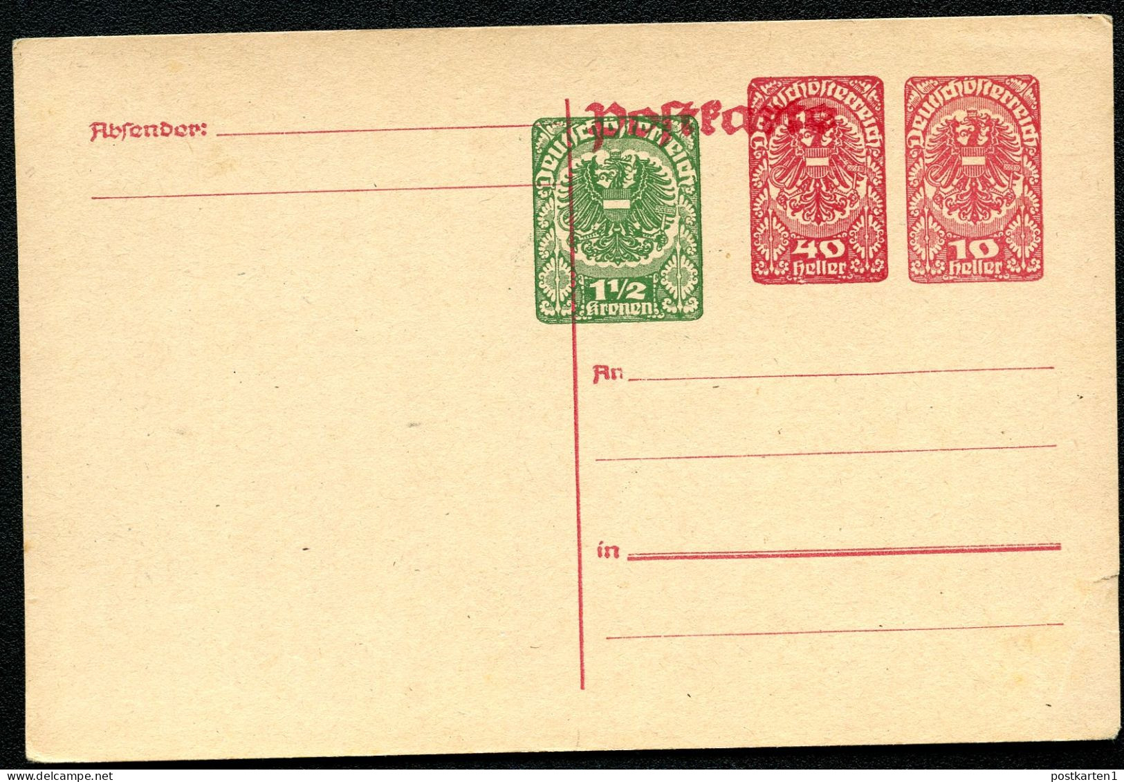 PRIVATER WERTZUDRUCK Postkarte PZP 227 Postfrisch 1920 - Cartes Postales