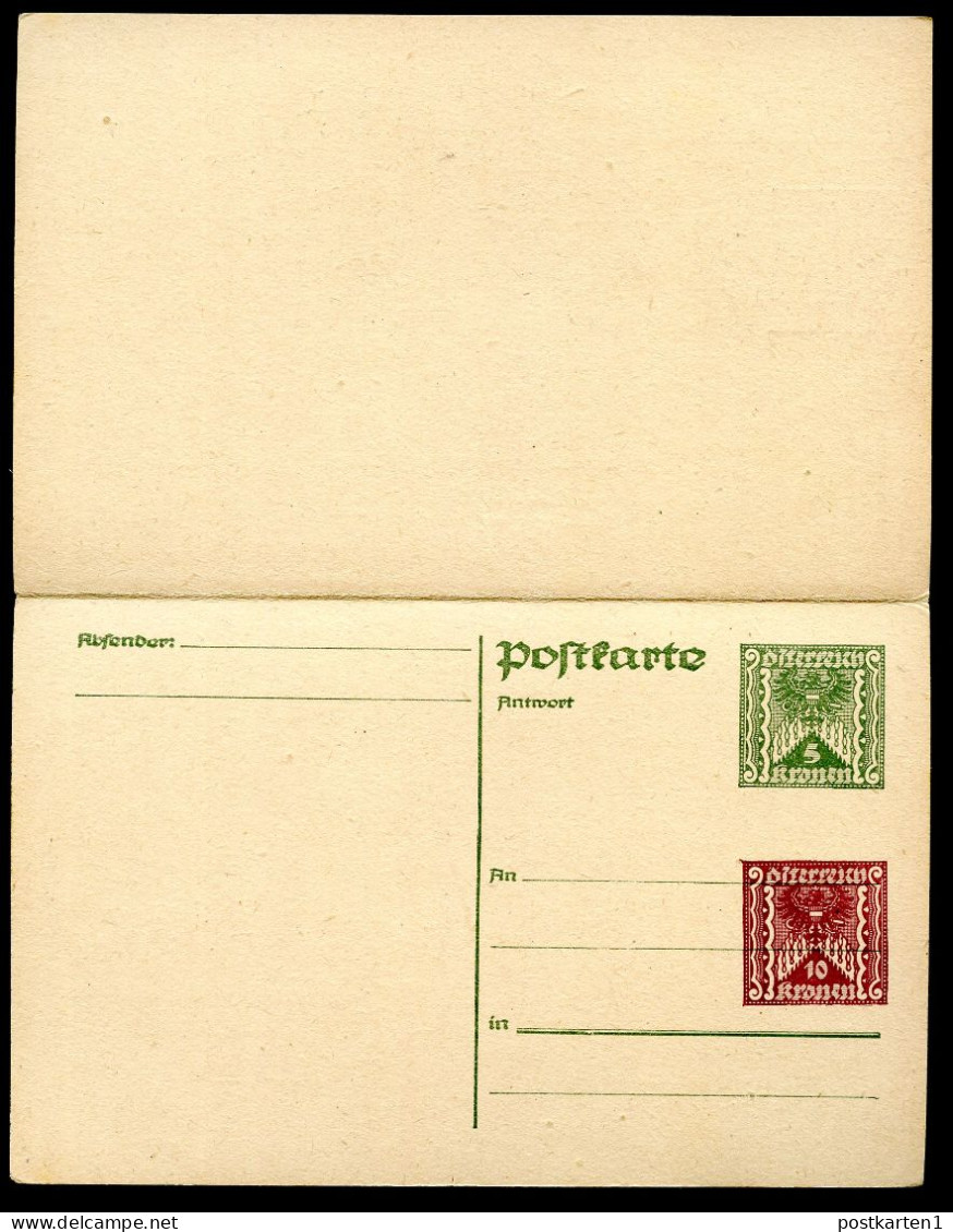 PRIVATER WERTZUDRUCK Postkarte Mit Antwort PZP 239 Postfrisch Feinst 1922 - Cartes Postales