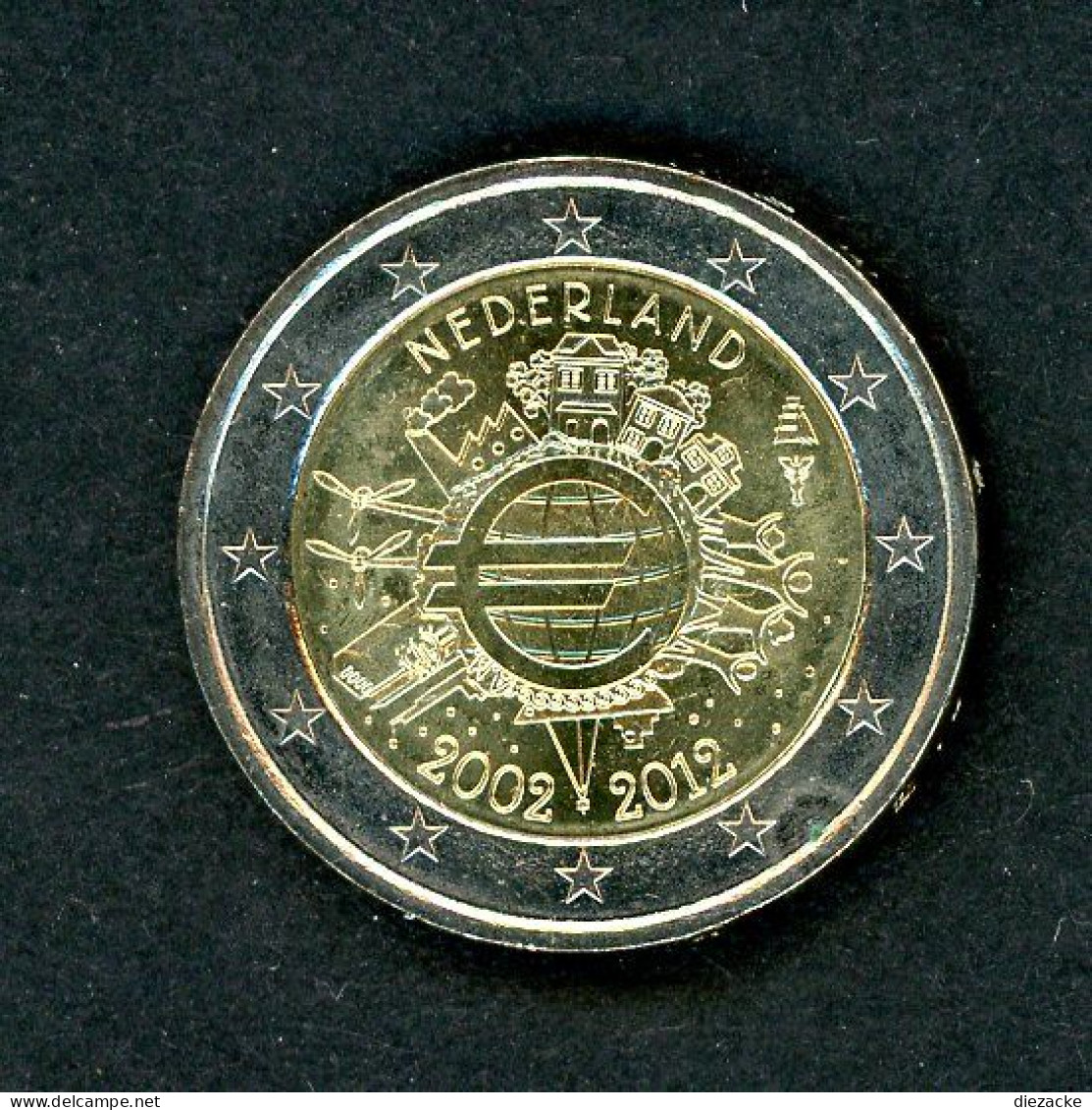 Niederlande 2012 2 Euro 10 Jahre Euro Bargeld ST (M5005 - Other & Unclassified
