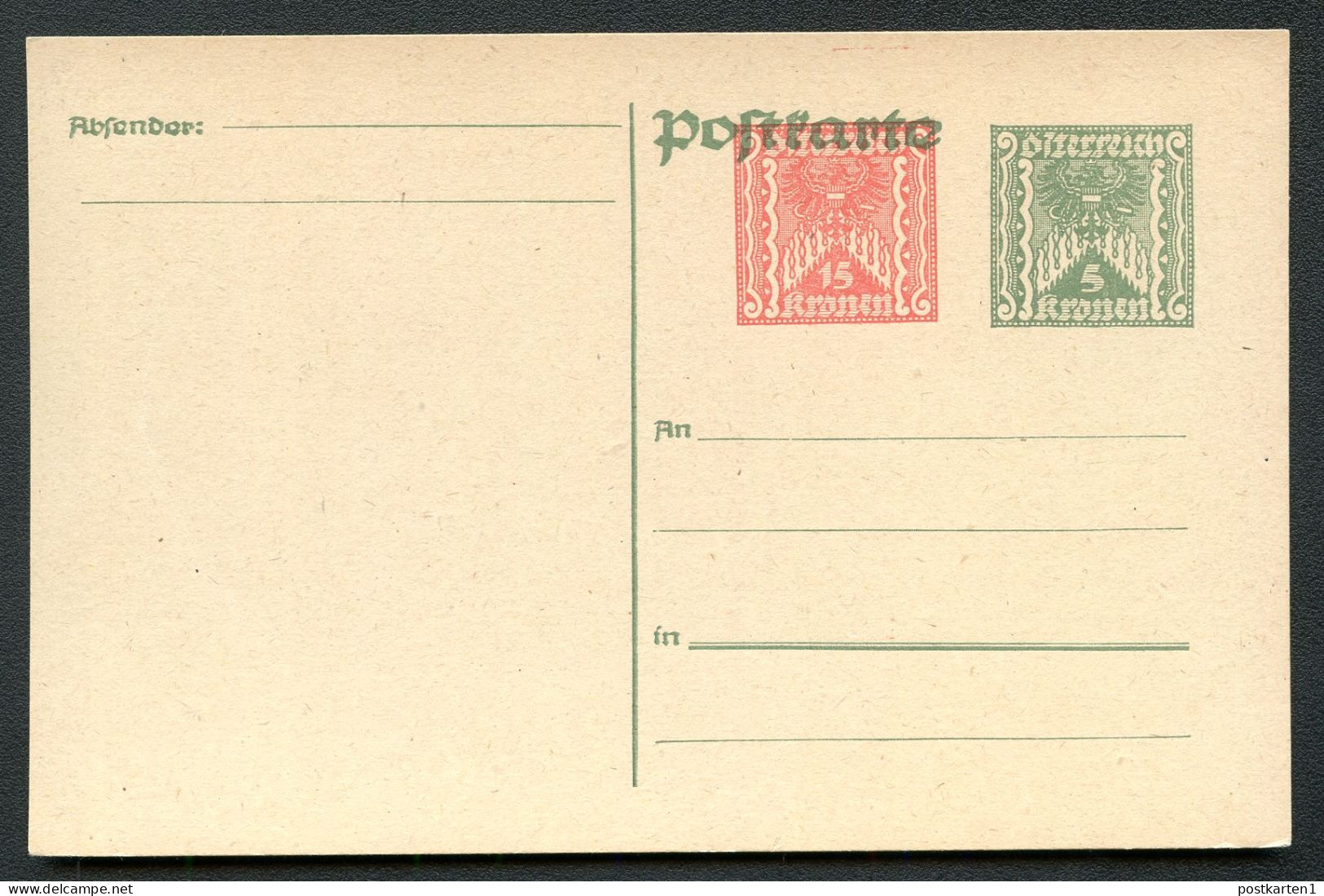 PRIVATER WERTZUDRUCK Postkarte PZP 240 Postfrisch Feinst 1922 - Cartes Postales