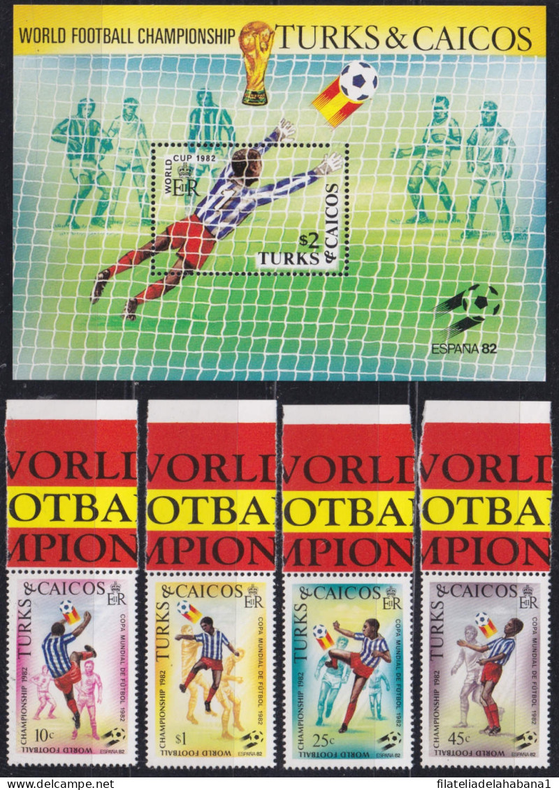 F-EX46784 TURKS & CAICOS MNH 1982 WORLD SOCCER FOOTBALL CUP SPAIN.  - 1982 – Spain