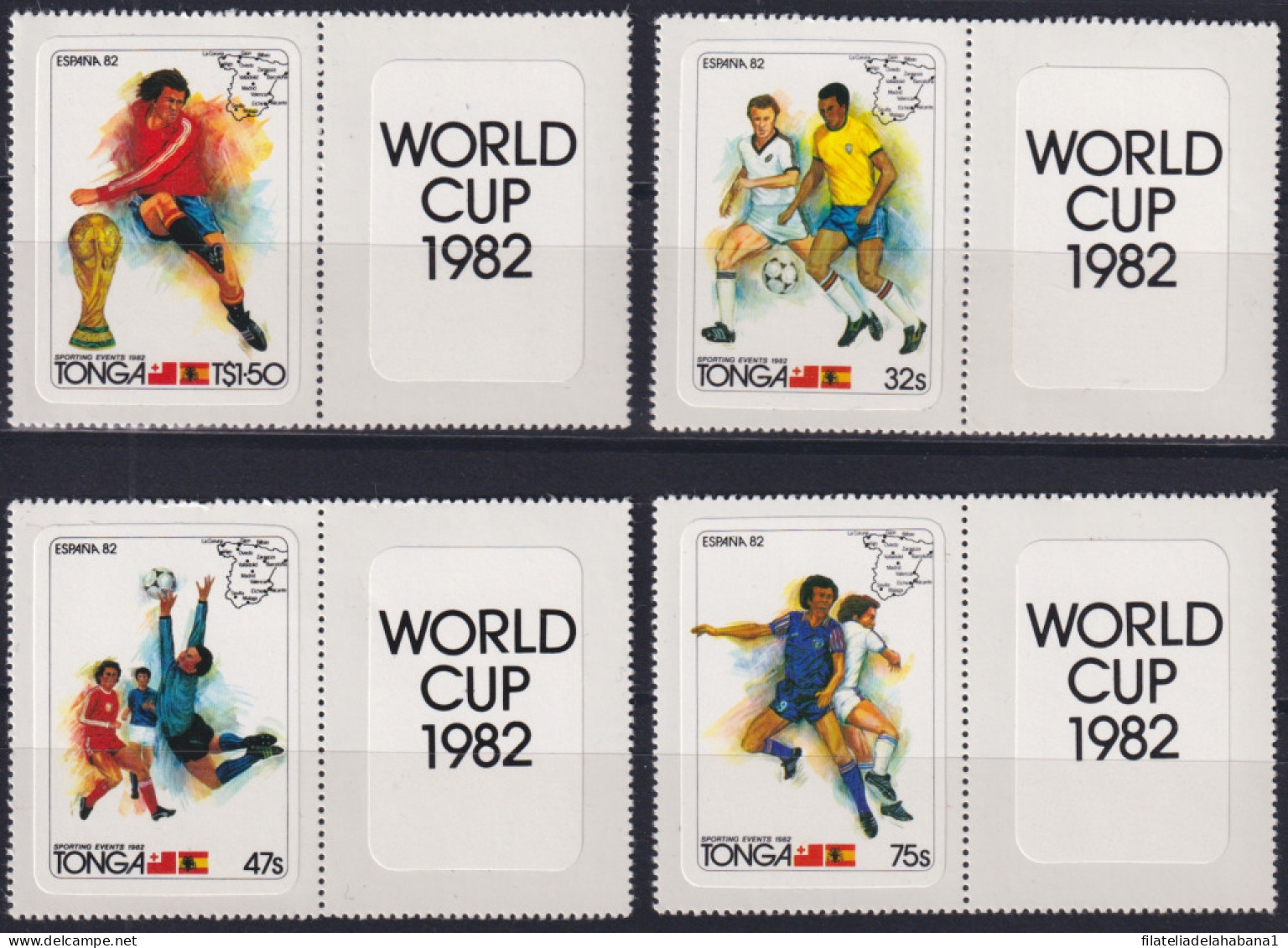 F-EX46785 TONGA MNH 1982 WORLD SOCCER FOOTBALL CUP SPAIN.  - 1982 – Spain