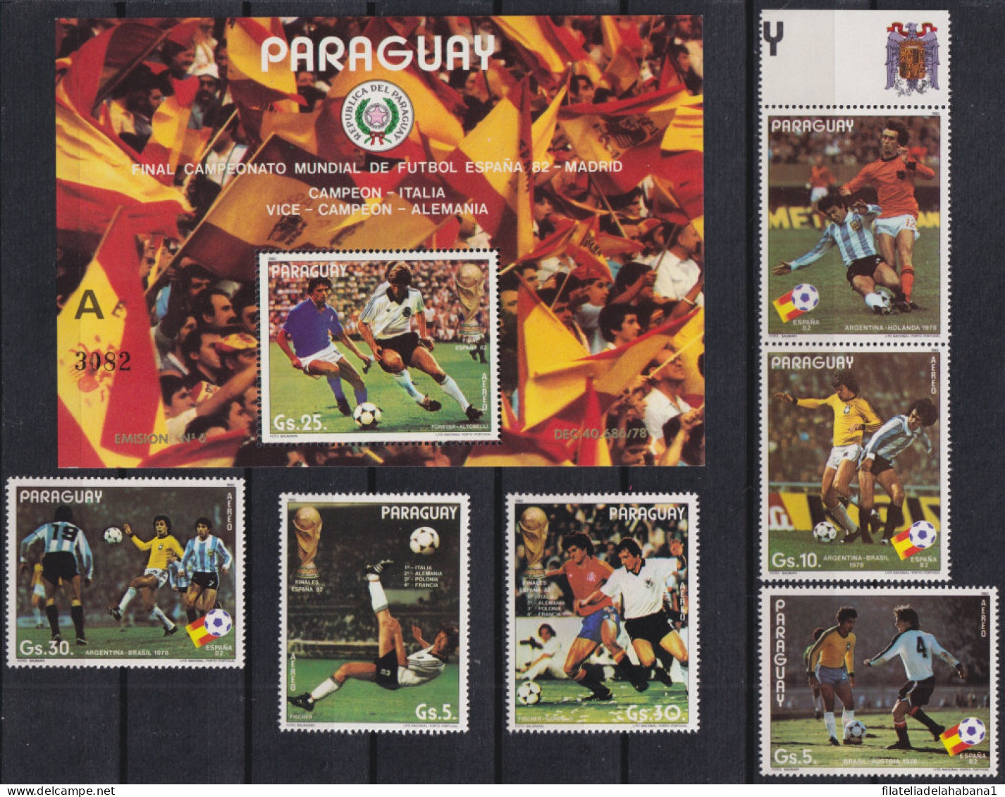 F-EX46789 PARAGUAY MNH 1982 SPAIN SOCCER FUTBOL CHAMPIONSHIP. - 1982 – Spain