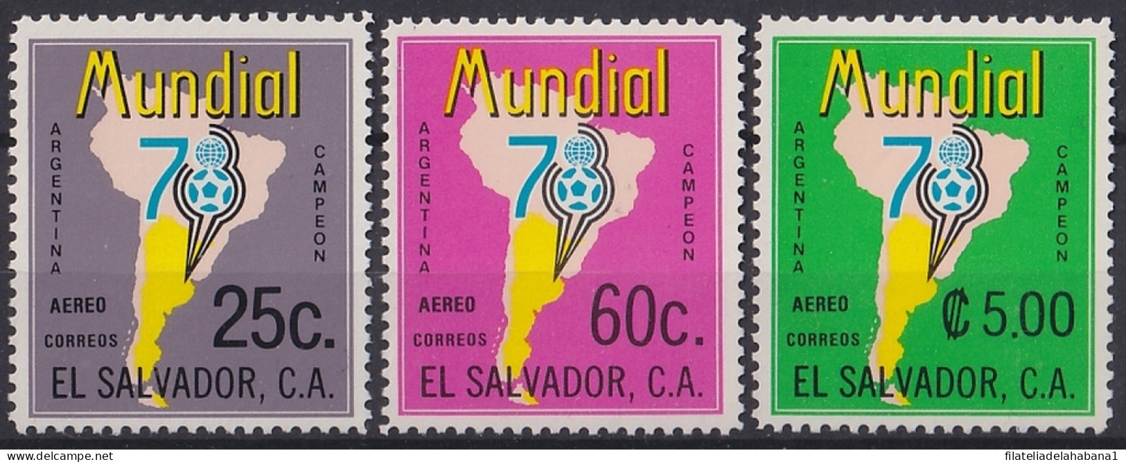 F-EX47680 EL SALVADOR MNH 1978 SOCCER FOOTBALL WORLD CUP ARGENTINA MAP. - 1978 – Argentine