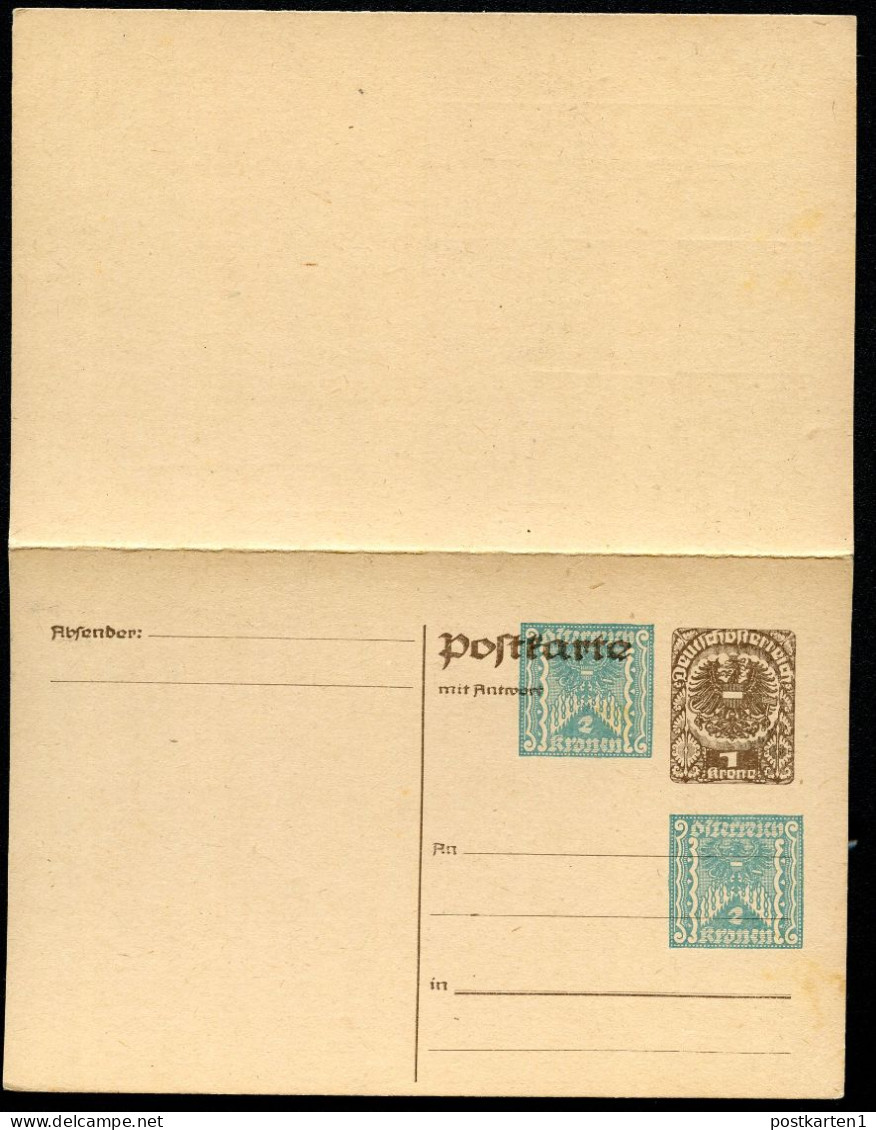 PRIVATER WERTZUDRUCK Postkarte Mit Antwort PZP 246 Postfrisch Feinst 1922 - Cartes Postales